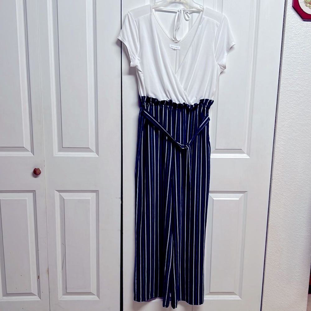 Bailey Blue White Blue Strip Long Pants Jumper Size XL